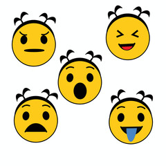 loving emoticons Cute kissing emoticon, emoji, smiley - vector illustration Female emoticon winking design