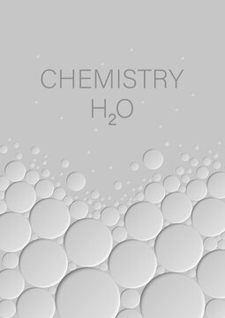 Poster for presentation on chemistry. Vector illustration of an abstract image of water drops. Sketch for creativity.