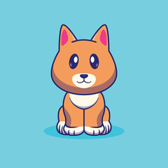 Adorable Dog sitting cartoon illustration. Animal concept.