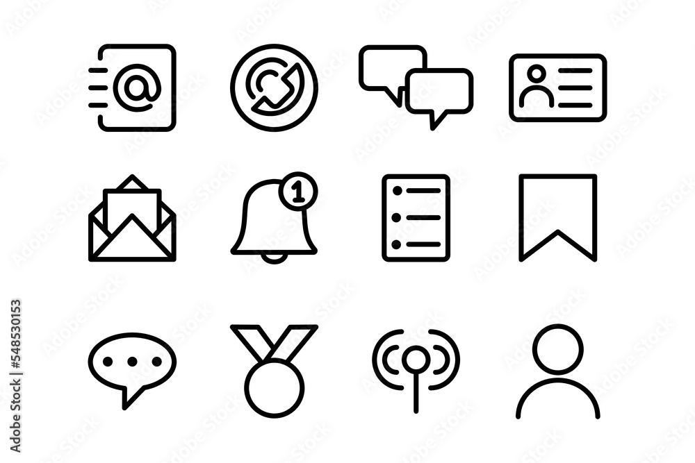 Poster Set of basic web and applications icon design. Sign for design interfaces