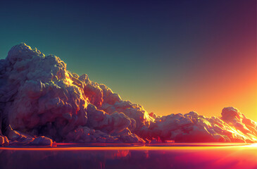 Waves of Clouds above the world 3D-Illustration