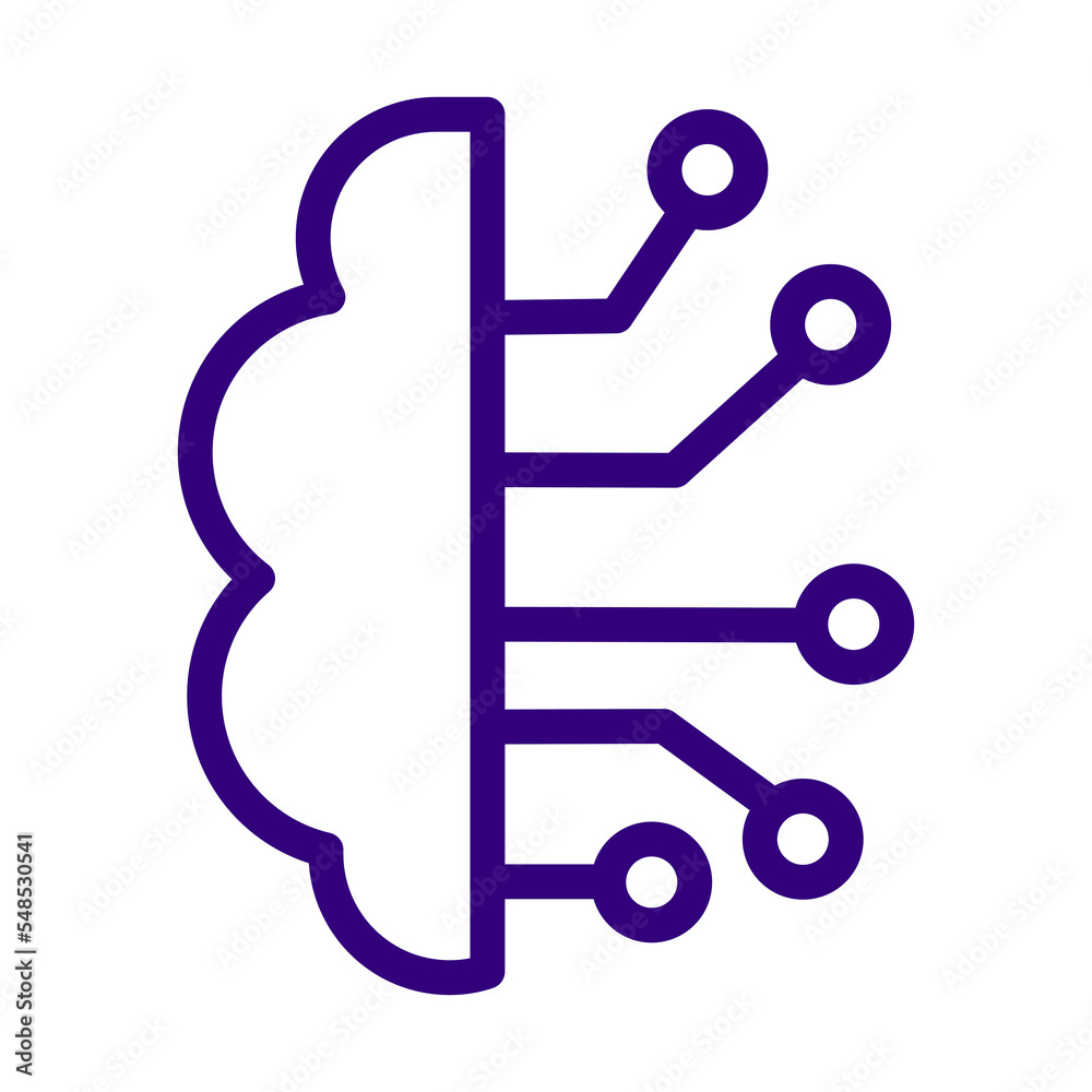 Poster brain icon design for artificial intelligence technology theme