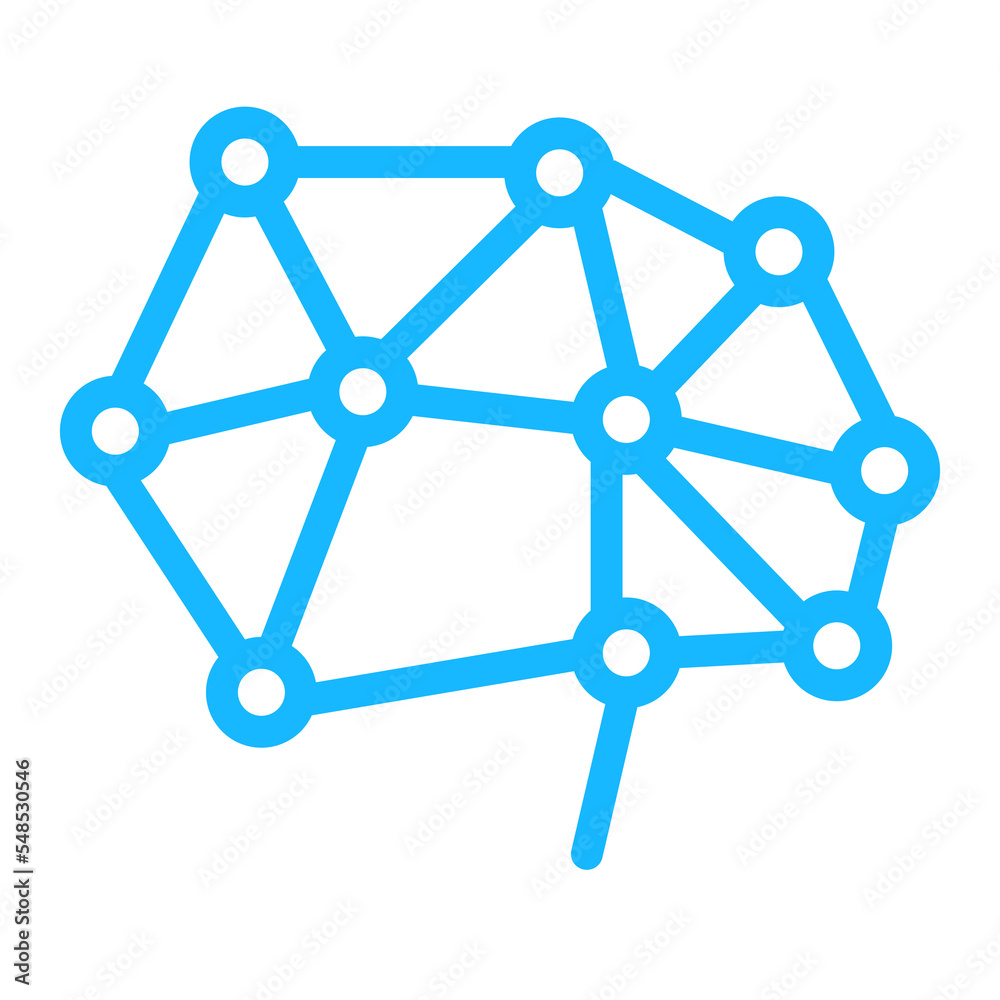 Aufkleber Brain networking icon design for Artificial intelligence technology theme