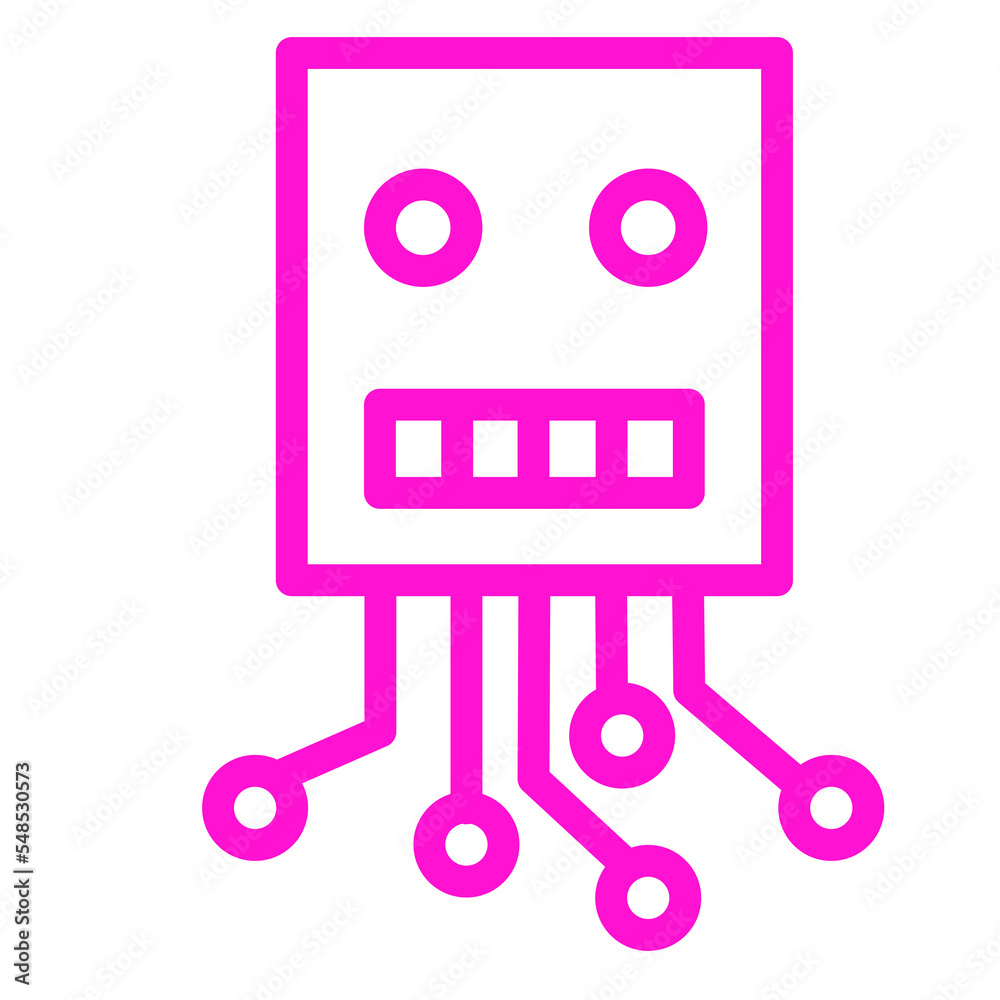 Poster robot icon design for artificial intelligence technology theme