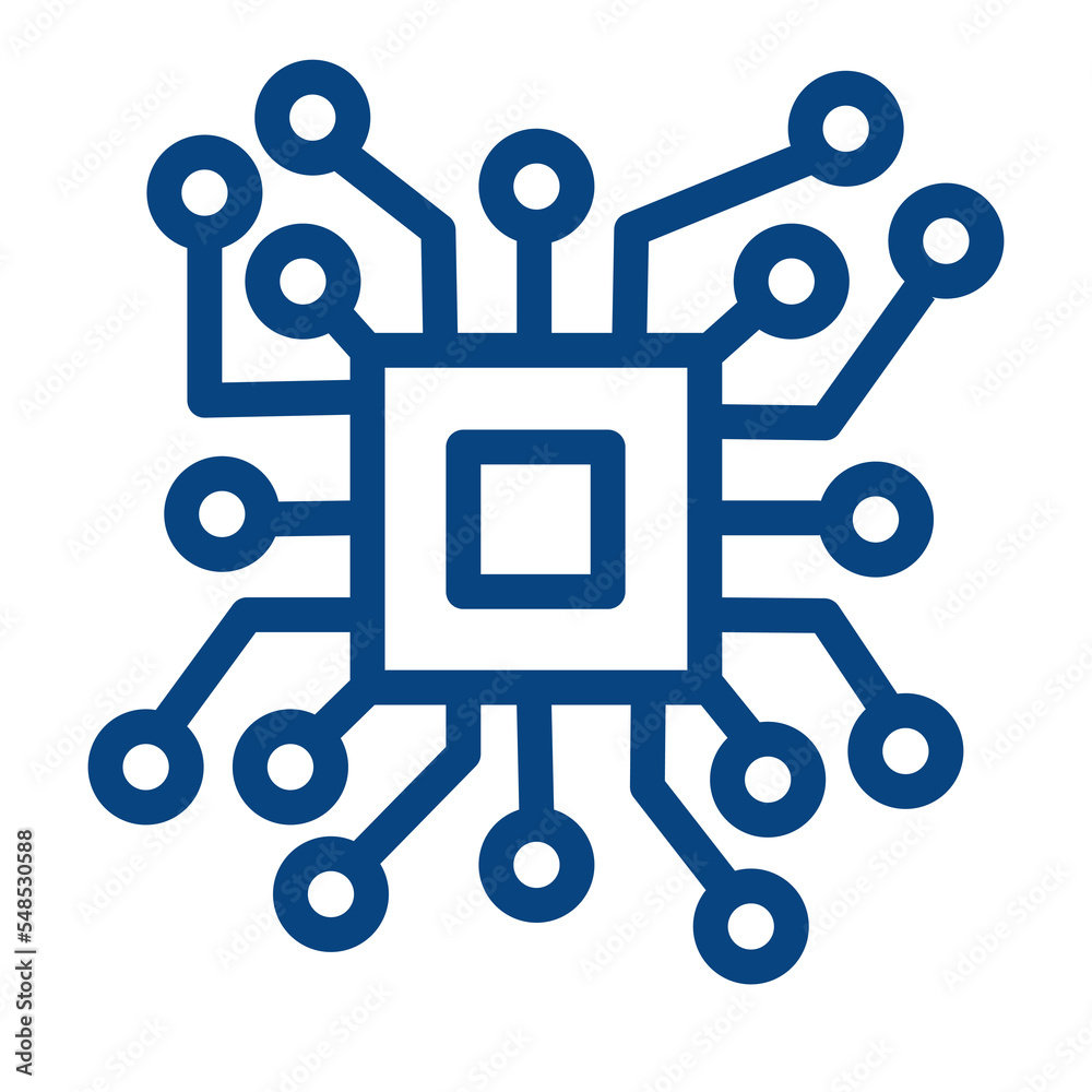 Aufkleber processor icon design for artificial intelligence technology theme