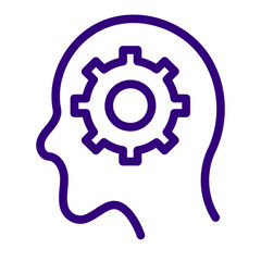 Head and gear icon design for Artificial intelligence technology theme