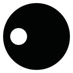 vector illustration of human head icon drawn in round circle style. black and white color.