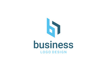 Geometric Shape Simple Monogram initial letter B logo design 