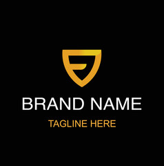 Combination Letter F with  Shield inside  Security Logo Design, Protection Symbol Vector Logo Design.