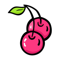 Cherry colorful sticker