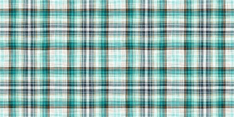 Teal rustic coastal beach house border check fabric tile. Seamless sailor flannel edging trim textile. Gingham rustic banner ribbon endless tape.