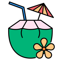 coconut line icon