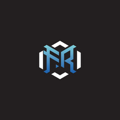FR initial esport logo and blue monogram gaming ideas © rudi