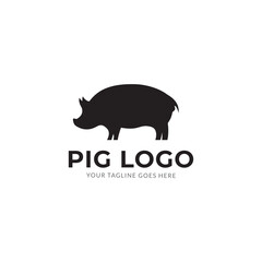 Creative abstract pig logo design vector template