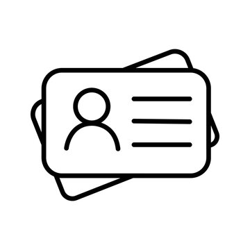 Identification card outline icon illustration