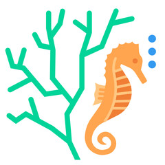 seahorse flat icon