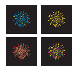 vector colorful fireworks for design element. great for holiday and religious celebration designs. fireworks vector set.