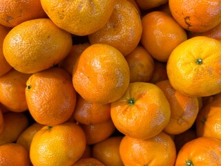 Background of fresh orange in supermarket ready for sale.