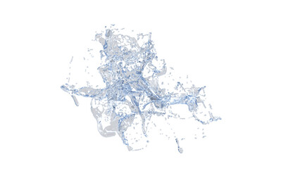Fototapeta na wymiar 3d realistic water splashing, aqua, clear liquid splash. PNG alpha channel.
