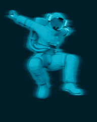 Fototapeta na wymiar astronaut is landing on white background