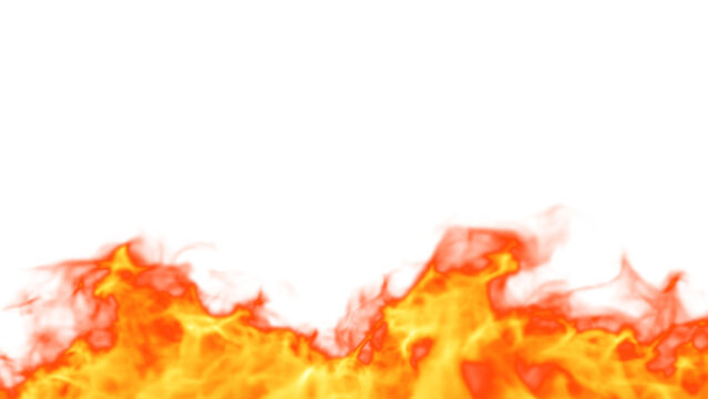 Fire Explode Design on Black Background. Close-up. PNG alpha channel.