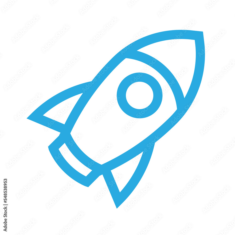 Poster Rocket icon design for space design element theme