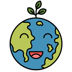 earth day line icon