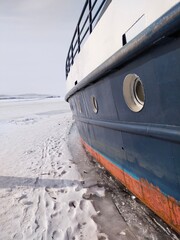 ship in the snow