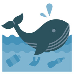 whale flat icon