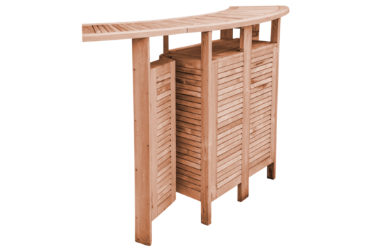 Wooden bar counter.