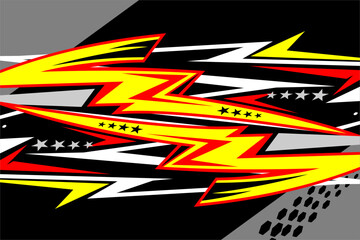 vector racing background design with a unique pattern of lines with a combination of bright colors and stars