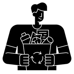 holding bin glyph icon