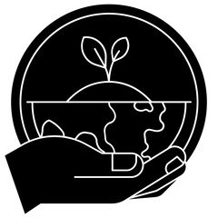 save the planet glyph icon