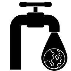 save water glyph icon