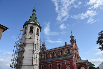 Old church in the Russian city of Volkhov. Restoration is underway now.