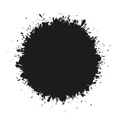 Circle Shaped Ink Splatter Silhouette Icon