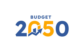 Budget 2050 logo design, 2050 budget banner design templates vector