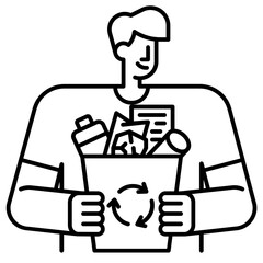 holding bin line icon