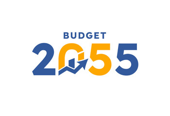 Budget 2055 logo design, 2055 budget banner design templates vector