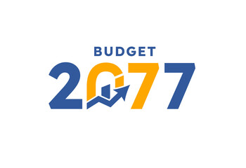 Budget 2077 logo design, 2077 budget banner design templates vector