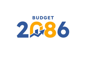 Budget 2086 logo design, 2086 budget banner design templates vector