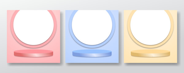 social media post template, podium background