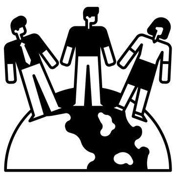saving planet solid icon