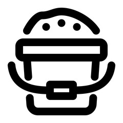 Sand Bucket Line Icon Vector