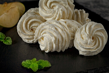 Handmade marshmallow. Homemade sweetness. Apple marshmallow