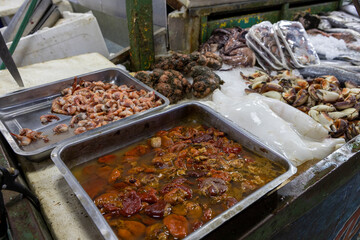 Seafood at the Central Market (Mercado Central) in Santiago de Chile
