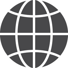 Globe black icon. World symbol. Earth sign