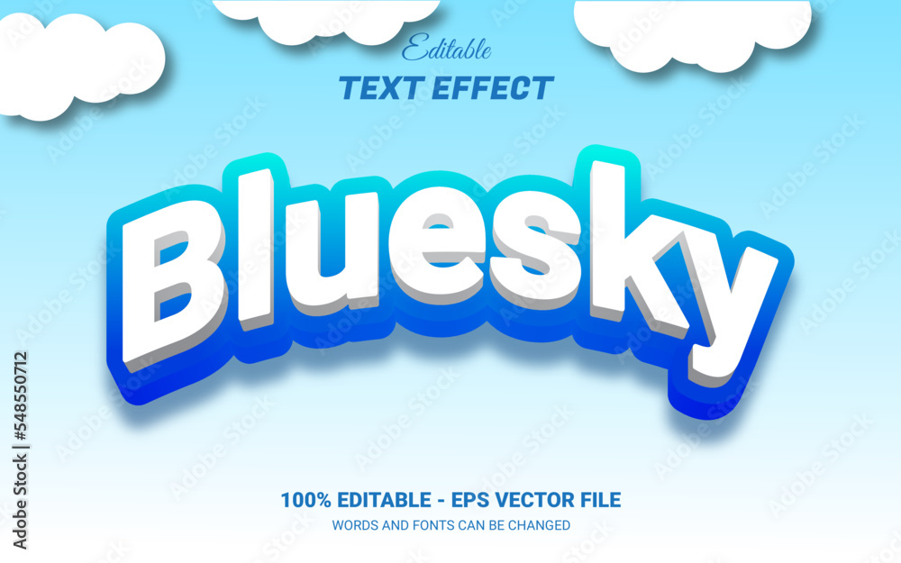 Canvas Prints blue sky editable 3d text effect