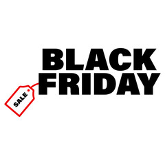 Black Friday label with tag icon for e commerce and retail design promotion