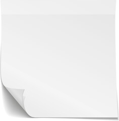 Blank paper sticker note mockup with curled corner